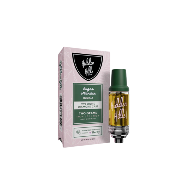 Hidden Hills - Thc-A/Delta 9/Thc-P - 2G Vvs Liquid Diamond Cartridge - Sugar Monster