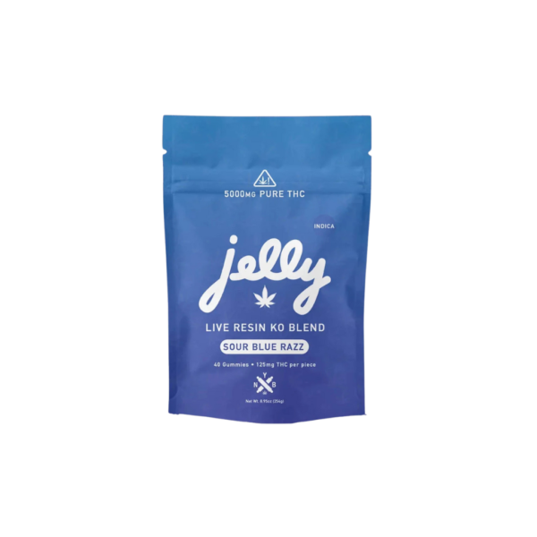 Jelly Live Resin 40 Gummies 1000mg KO Blend Sour Blue Razz